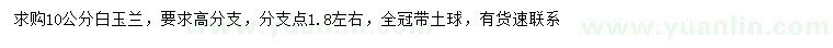 求購(gòu)10公分白玉蘭