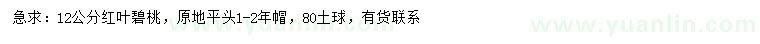 求購12公分紅葉碧桃
