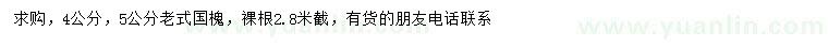 求購(gòu)4、5公分老式國(guó)槐