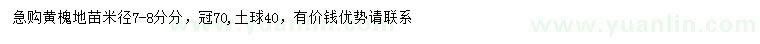 求購(gòu)米徑7-8公分黃槐