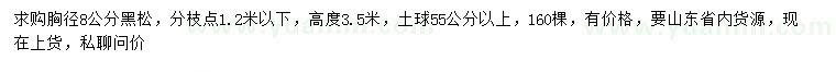 求購胸徑8公分黑松