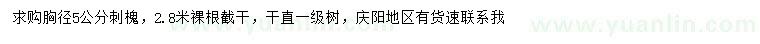 求購胸徑5公分刺槐