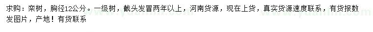 求購胸徑12公分欒樹