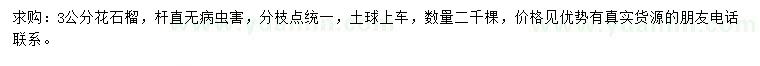 求購3公分花石榴