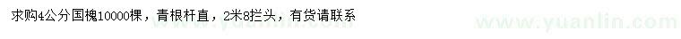 求購4公分國槐