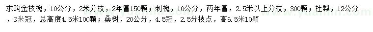 求購金枝槐、刺槐、杜梨等