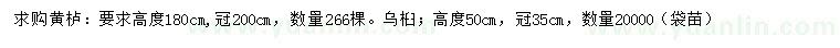 求購高180公分黃櫨、50公分烏桕