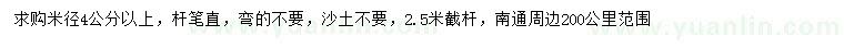 求購米徑4公分以上櫸樹(shù)