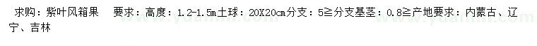 求購(gòu)高1.2-1.5米紫葉風(fēng)箱果