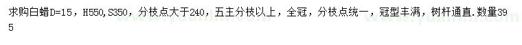 求購地徑15公分白蠟
