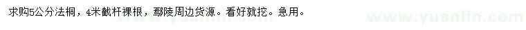 求購5公分法桐