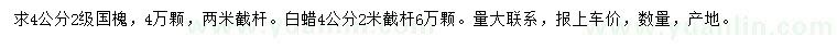 求購4公分國槐、白蠟