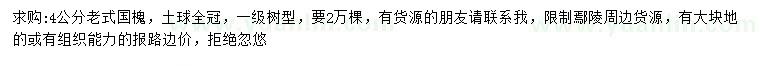 求購4公分老式國槐