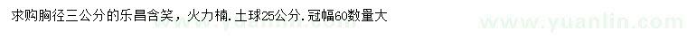 求購(gòu)胸徑3公分樂(lè)昌含笑、火力楠