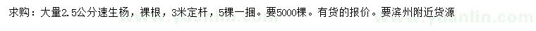 求購(gòu)2.5公分速生楊