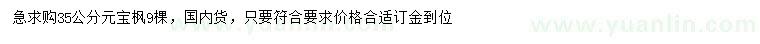 求購35公分元寶楓