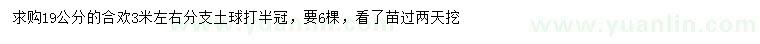 求購19公分合歡