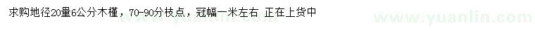 求購(gòu)地徑20量6公分木槿