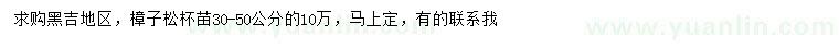 求購30-50公分樟子松
