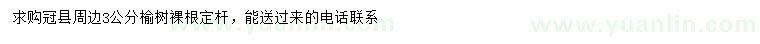 求購3公分榆樹
