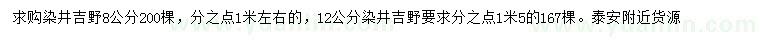求購8、12公分染井吉野