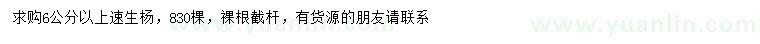 求購6公分以上速生楊
