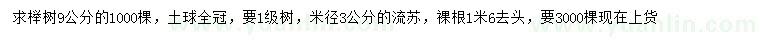 求購18公分黃山欒