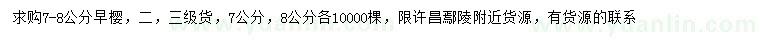 求購7-8公分早櫻