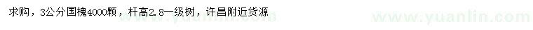 求購3公分國槐