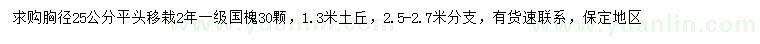 求購胸徑25公分國槐