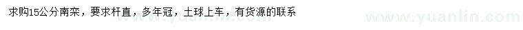 求購15公分南欒