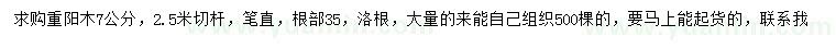 求購(gòu)7公分重陽(yáng)木