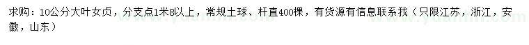 求購10公分大葉女貞