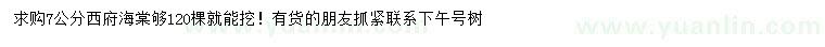 求購(gòu)7公分西府海棠