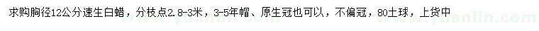 求購(gòu)胸徑12公分速生白蠟