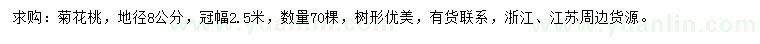 求購地徑8公分菊花桃