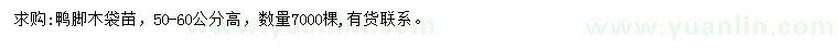 求購高50-60公分鴨腳木