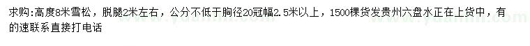 求購(gòu)高8米雪松