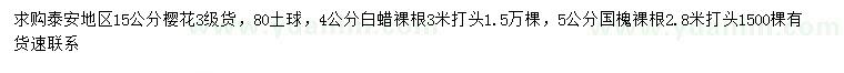 求購櫻花、白蠟、國槐