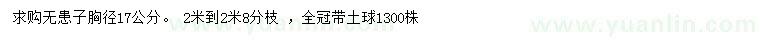 求購(gòu)胸徑17公分無(wú)患子