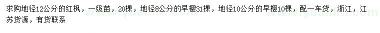 求購地徑8、10、12公分紅楓