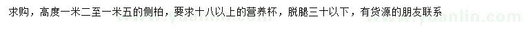 求購高1.2-1.5米側(cè)柏
