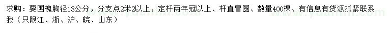 求購胸徑13公分國槐