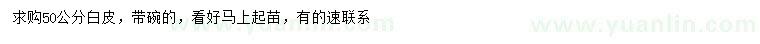 求購(gòu)50公分白皮