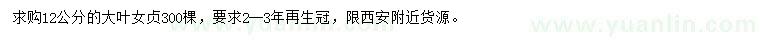 求購12公分大葉女貞