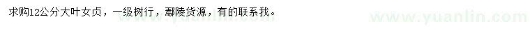 求購12公分大葉女貞