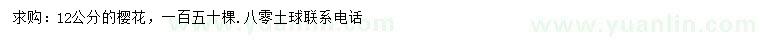 求購(gòu)12公分櫻花