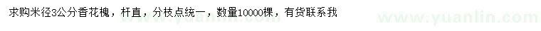 求購米徑3公分香花槐