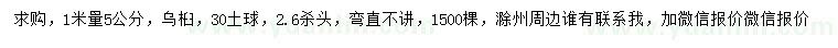 求購(gòu)1米量5公分烏桕