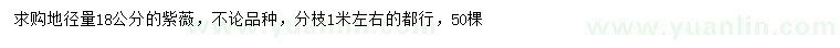 求購地徑量18公分紫薇